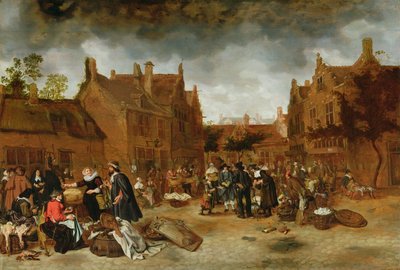 Un mercado en invierno, 1653 de Sybrandt van Beest