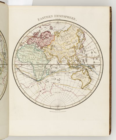 Mapa del hemisferio oriental, ilustración de 