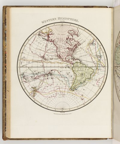 Mapa del hemisferio occidental, ilustración de 