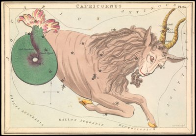 Capricornus, c.1825 (cartulina, papel, tejido ) de Sydney Hall