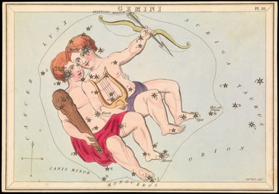 Géminis, c.1825 (cartulina, papel, tejido ) de Sydney Hall