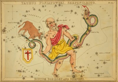 Tauro Poniatowski, Serpentario, Scutum Sobiesky y Serpens, Ilustración de 