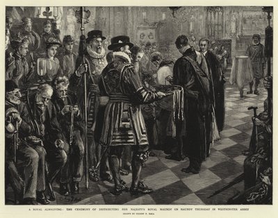 Una Limosna Real, la Ceremonia de Distribución de la Real Limosna de Su Majestad el Jueves Santo en la Abadía de Westminster de Sydney Prior Hall