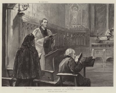 Servicio vespertino en la iglesia de Hawarden de Sydney Prior Hall