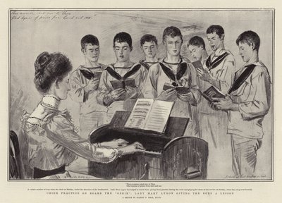 Práctica del Coro a Bordo del Ophir, Lady Mary Lygon dando una Lección a los Niños de Sydney Prior Hall