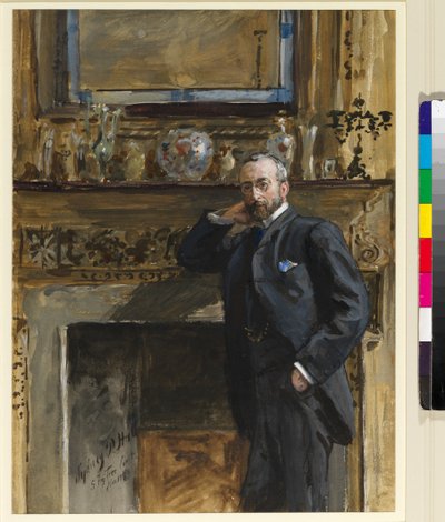 Caballero en un interior en 5 Fig Tree Court, 1890 de Sydney Prior Hall