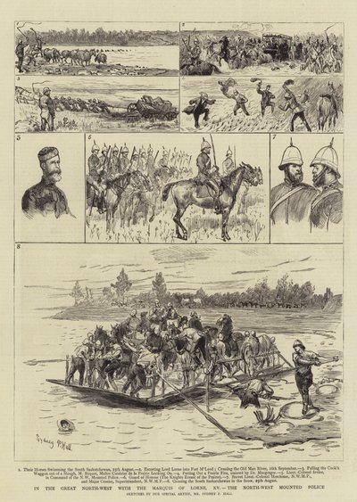 En el Gran Noroeste con el Marqués de Lorne, XV, la Policía Montada del Noroeste de Sydney Prior Hall