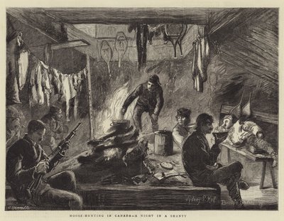 Caza de alces en Canadá, una noche en una cabaña de Sydney Prior Hall