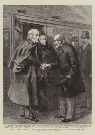 La llegada del Sr. Gladstone a la estación de Prince