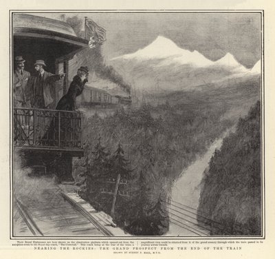 Cerca de las Rocosas, la Gran Perspectiva desde el Final del Tren de Sydney Prior Hall