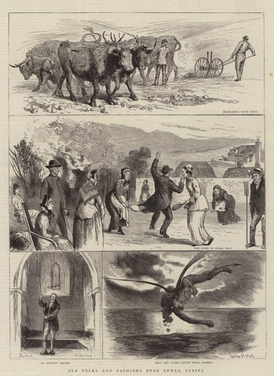 Ancianos y Modas cerca de Lewes, Sussex de Sydney Prior Hall