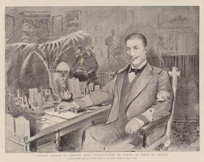 Príncipe Jorge de Grecia, Alto Comisionado de Creta, en su Casa en Atenas de Sydney Prior Hall