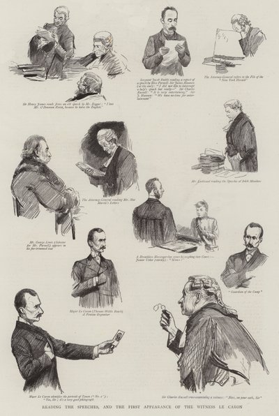 Leyendo los discursos, y la primera aparición del testigo Le Caron de Sydney Prior Hall