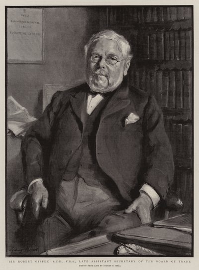 Sir Robert Giffen, KCB, FRS, ex Subsecretario de la Junta de Comercio de Sydney Prior Hall