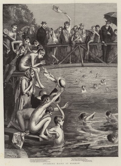Carreras de natación en Harrow de Sydney Prior Hall