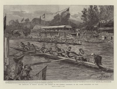 Los americanos en la regata de Henley, la derrota de la Universidad de Cornell en la carrera de la Copa del Gran Desafío de Sydney Prior Hall