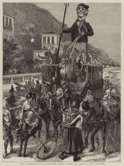 El Carnaval en Mentone, el Rey Carnaval hace su Entrada de Sydney Prior Hall