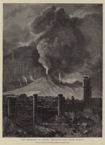 La erupción del Monte Vesubio, vista desde Pompeya de Sydney Prior Hall