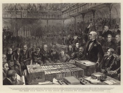 El debate sobre la autonomía en la Cámara de los Comunes, la peroración de Mr. Gladstone de Sydney Prior Hall