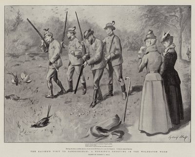 La visita del Kaiser a Sandringham, una mañana de caza en el bosque de Wolferton de Sydney Prior Hall