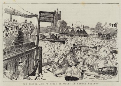El Príncipe y la Princesa de Gales en la Regata de Henley de Sydney Prior Hall