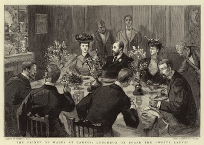El Príncipe de Gales en Cannes, Almuerzo a bordo del White Ladye de Sydney Prior Hall