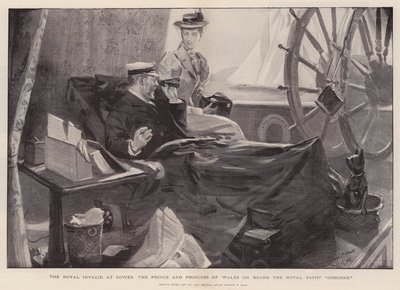 El inválido real en Cowes, el Príncipe y la Princesa de Gales a bordo del yate real Osborne de Sydney Prior Hall