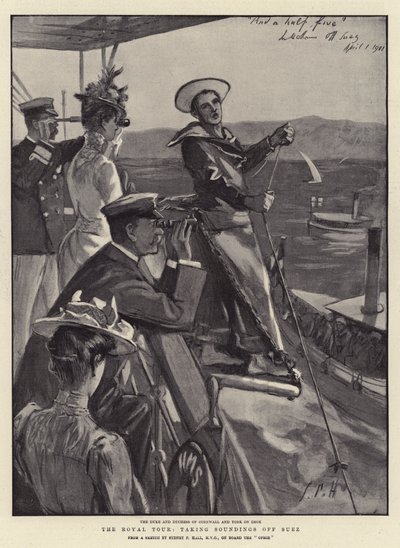 El Tour Real, tomando sondeos frente a Suez de Sydney Prior Hall