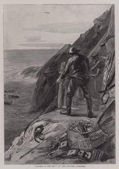 Trabajadores del mar, en el Gouffre, Guernsey de Sydney Prior Hall