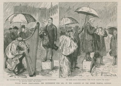 Bardos galeses proclamando el Eisteddford para 1887 de Sydney Prior Hall