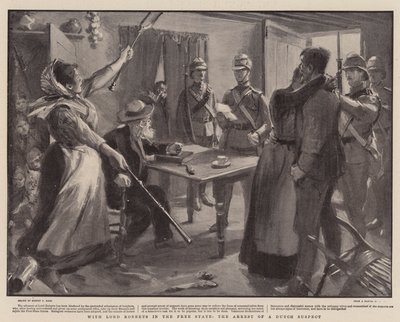 Con Lord Roberts en el Estado Libre, el arresto de un sospechoso holandés de Sydney Prior Hall