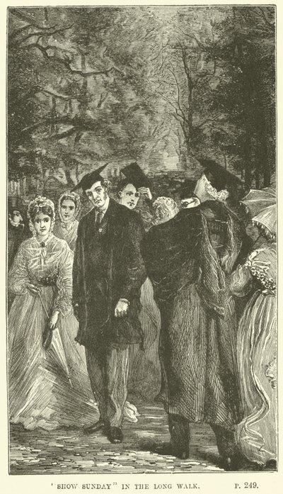 Ilustración para Tom Brown en Oxford por Thomas Hughes de Sydney Prior after Hall