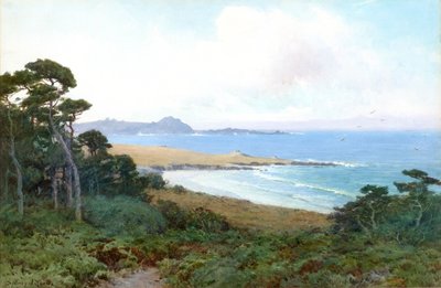 Vista de la bahía de Monterrey (acuarela) de Sydney Yard