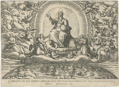Dios moho op de zevende dag Figuras e imágenes de libros (título de la serie) de Symon Novelanus (attributed to)