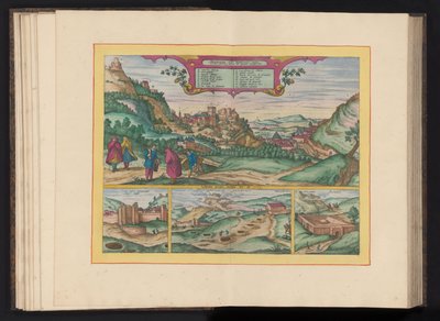 Gezicht en la Alhambra en la ciudad de Granada Castillo ameno de Granada, popularmente llamado Alhambre, vistas desde el Este (título sobre objeto) de Symon Novelanus (possibly)