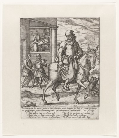 El buen samaritano paga al posadero Parábola del Buen Samaritano (título de la serie) de Symon Novelanus