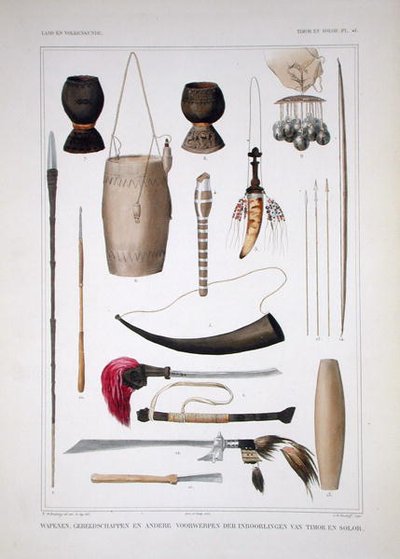 Armas y objetos rituales de Timor, de 
