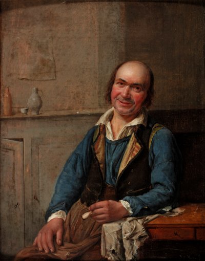 Retrato de un Hombre Sonriente, 1837 de T.F. Hutten
