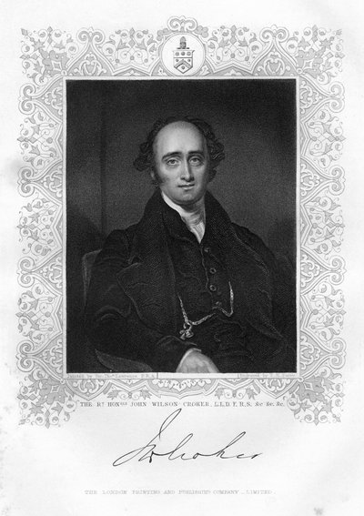 John Wilson Croker 1780-1857, estadista y autor irlandés, siglo XIX de TH Parry