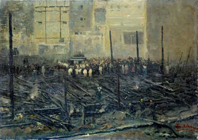 El Bazar de la Caridad después del incendio del 4/05/1897. Pintura de T. Bianco (siglo XIX) 1897. París, Museo Carnavalet de T. Bianco