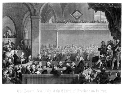 La Asamblea General de la Iglesia de Escocia como en 1783 de T. Brown