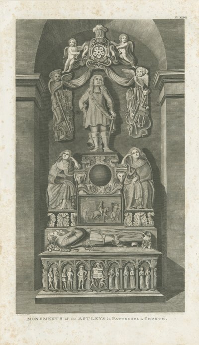 Interior de la Iglesia de Patshull - Tumbas de Astley de T Carter