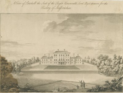 Patshull House: dibujo en sepia, s.f. [finales del siglo XVIII] de T Carter