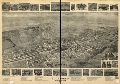 Vista aérea de Bluefield, Virginia Occidental 1911 de T. M. Fowler