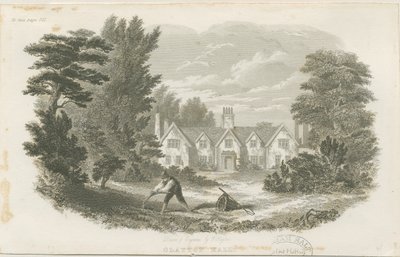 Fenton - Clayton Hall: grabado en acero de T Taylor