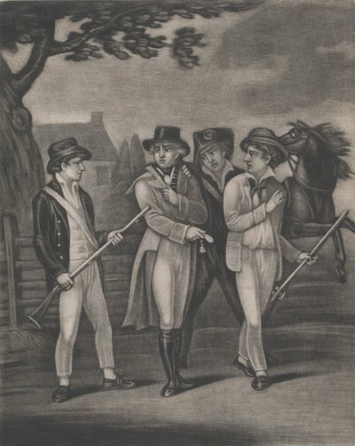 La captura del Mayor André por los incorruptibles Paulding, Williams y Vanvert, 4 de julio de 1812 de T. W. Freeman
