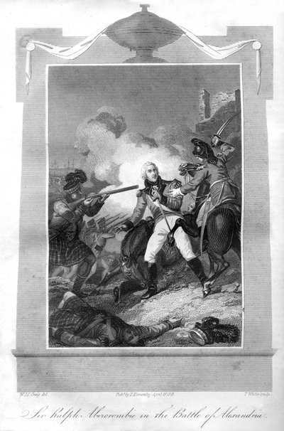 Sir Ralph Abercrombie en la batalla de Alejandría, 1816 de T. Wallis