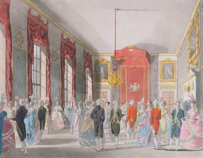 Sala de dibujo, St. James, grabado por John Bluck publicado por 