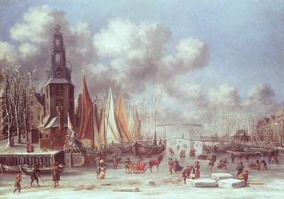 Una escena de invierno en Ámsterdam de T. and Storck, A. Heeremans