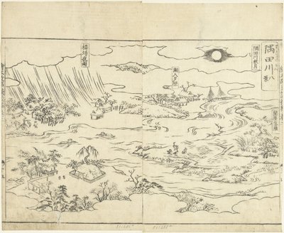 Ocho vistas del río Sumida Sumidagawa hakkei (título sobre objeto) Ehon kojidan (título de la serie sobre el objeto) de Tachibana Morikuni